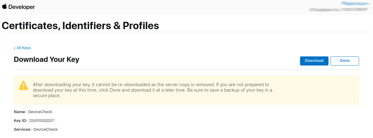 New Key Download
